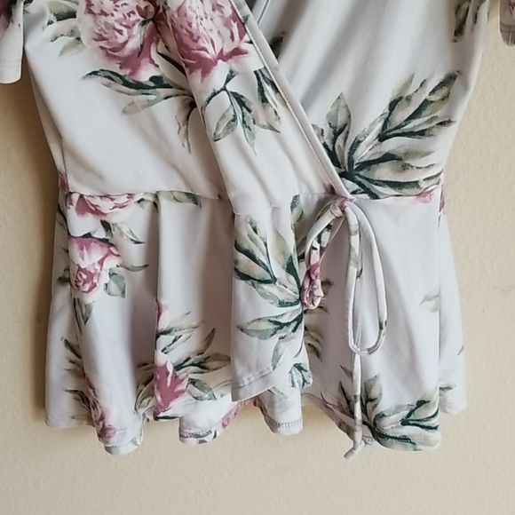 Caution To The Wind Peplum Cinched Surplice - Picture 3 of 6